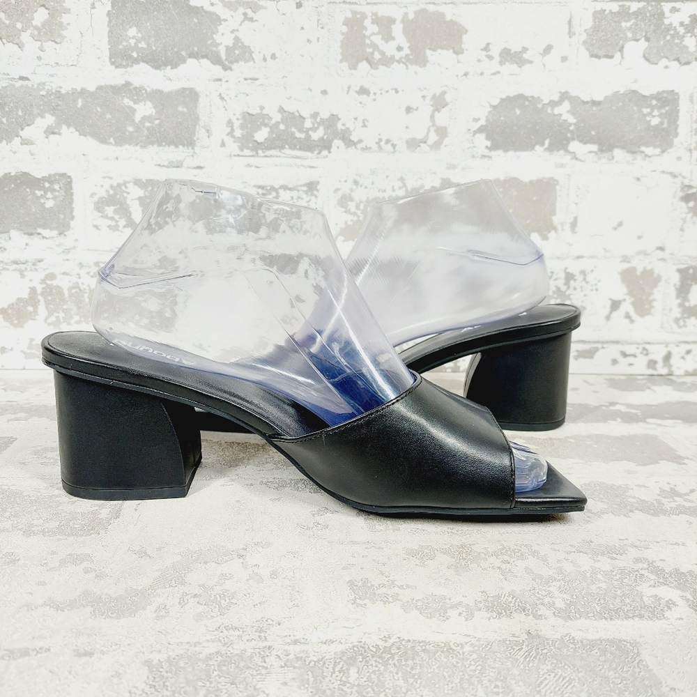 Abound Black Slide Block Heel Sandals - Picture 3 of 10